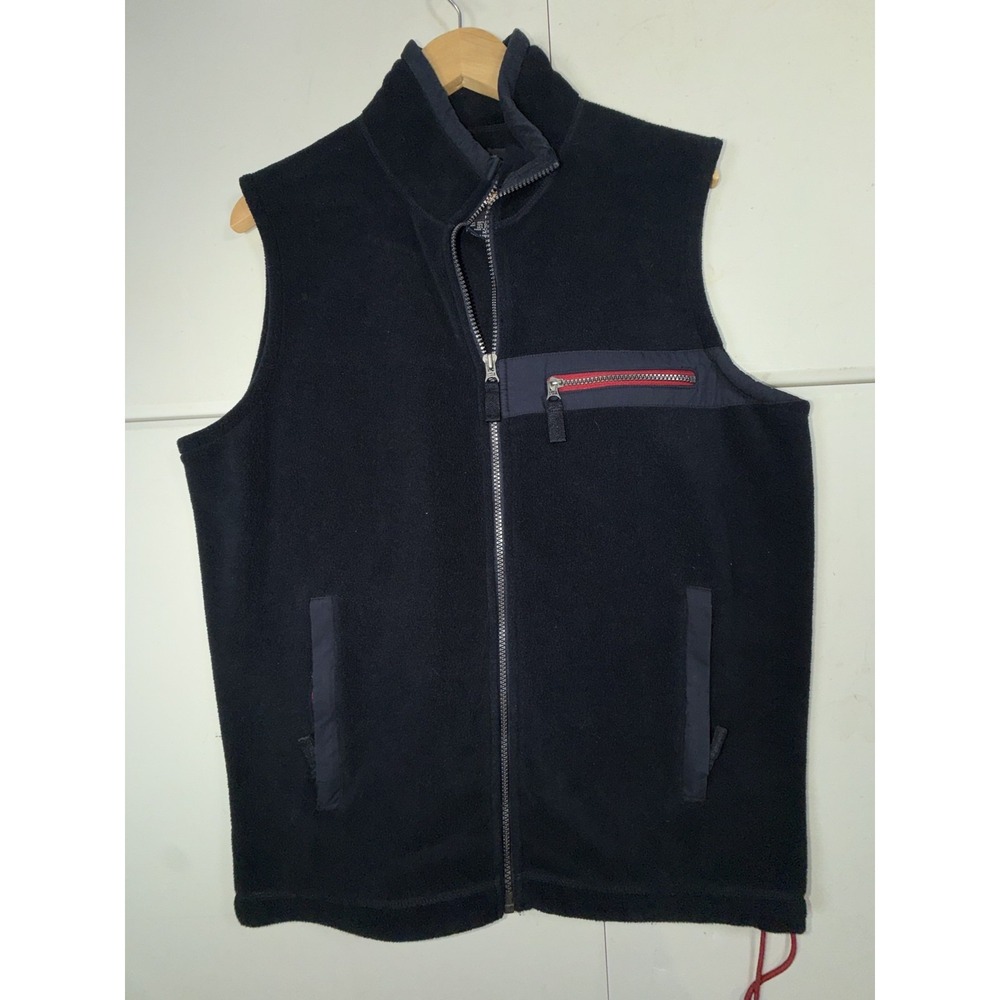 Abercrombie & Fitch Vest Mens M Blue Fleece Full Zip Chest Pocket Korea